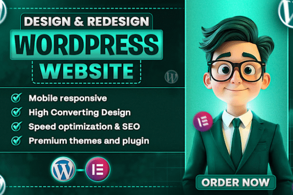 I will build,create,redesign,wordpress website development or wordpress website design